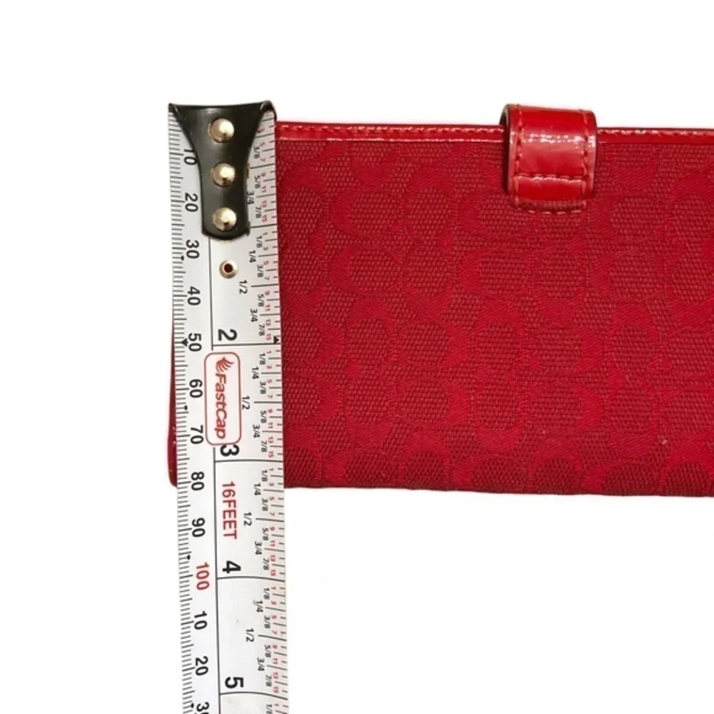 Coach rare vintage y2k red signature mini c slim bifold wallet